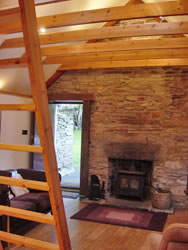 Kingston Apartment 2 sitting room and fireplace