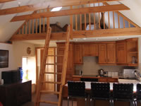 Kingston Apartment 2 - kitchen, office space and ladder